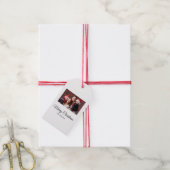 Eenvoudige kerstfoto cadeaulabel (Met Touw)