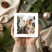 Eenvoudige kerstfoto Merry kerry Feestdagenkaart