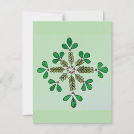 Eenvoudige Kerstgroen Feestdagenkaart