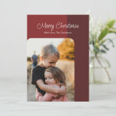 Eenvoudige Kerstkaart met Foto (Staand voorkant)