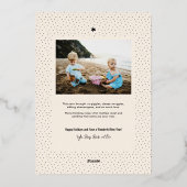 Eenvoudige Kerstkaart met Goud Folie Boom Foto Folie Feestdagenkaart (Achterkant)