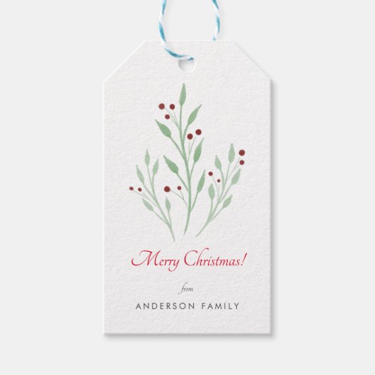 Eenvoudige kerstkersen Feestdagen Gift Labels Cadeaulabel (Voorkant)