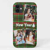 Eenvoudige Kerstmis Foto Collage iPhone Case (Achterkant)