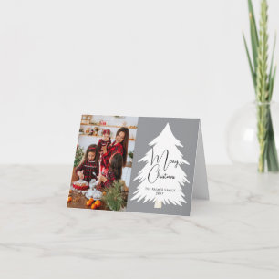Eenvoudige Kerstmis Grove Familie foto Kaart