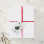 Eenvoudige Kerstmis met ceder tak Cadeaulabel (Met Touw)