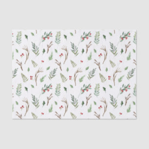 Eenvoudige Kerstmis met Waterverf Berry Pinecone Tissuepapier