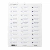 Eenvoudige kerstpijnboom | Blauw adres Etiket (Full Sheet)