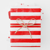 Eenvoudige kerstrode streep Waterverf Moderne Inpakpapier Vel (In situ)