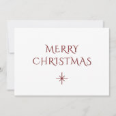 Eenvoudige kerstsnowflake Red White Feestdagenkaart (Voorkant)