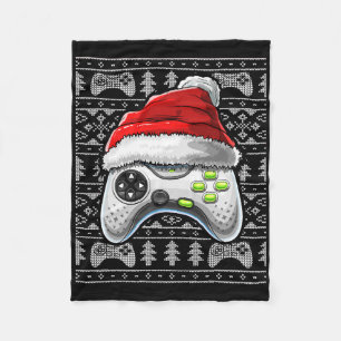 Eenvoudige kerstvideogame-controller voor kerstmis fleece deken