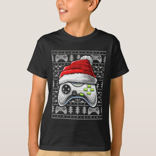 Eenvoudige kerstvideogame-controller voor kerstmis t-shirt (Voorkant)