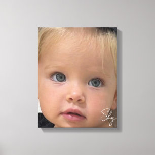 Eenvoudige kinderfoto & naam canvas afdruk