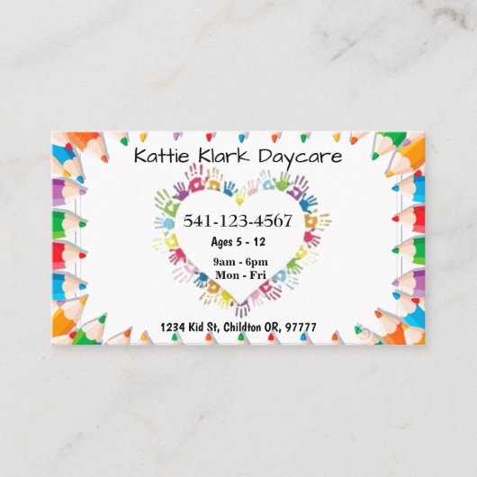 Eenvoudige kinderopvang Visitekaartjes (Voorkant)