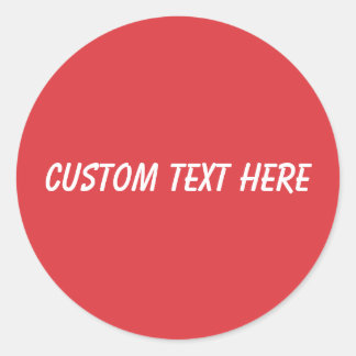 Eenvoudige klaproos effen rood ronde sticker