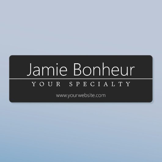 Eenvoudige klasklare witte tekst op zwart labels