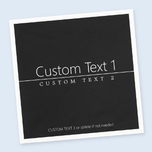 Eenvoudige klasklare witte tekst op zwart servet