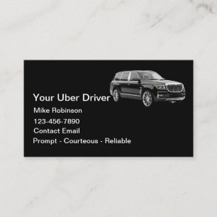 Eenvoudige Klasse Uber Chauffeur Rite Oproepdienst Visitekaartje