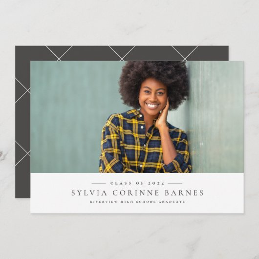 Eenvoudige klassieke aankondiging van één foto-afs (Voorkant / Achterkant)