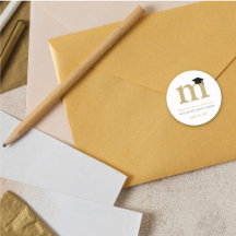 Eenvoudige Klassieke Afstudeer Monogram Moderne Af