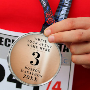 Eenvoudige klassieke bronzen medaille competitie 3 metalen ornament