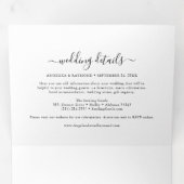 Eenvoudige klassieke bruiloft drievoudige uitnodig drieluik uitnodiging (Binnenzijde eerst)