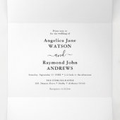 Eenvoudige klassieke bruiloft drievoudige uitnodig drieluik uitnodiging (Binnenkant midden)