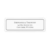 Eenvoudige klassieke bruiloft retour adres label (Voorkant)