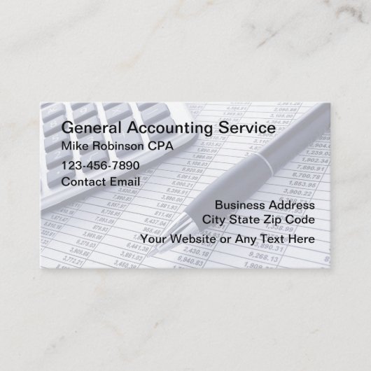 Eenvoudige klassieke CPA Accountant Visitekaartjes (Voorkant)