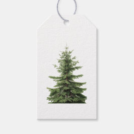  Eenvoudige Klassieke Evergreen-kerstboom Cadeaulabel