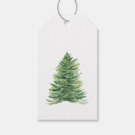 Eenvoudige Klassieke Evergreen-kerstboom - Labels Cadeaulabel