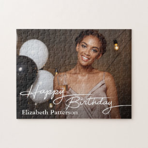Eenvoudige klassieke Happy Birthday-foto Legpuzzel