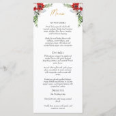 Eenvoudige klassieke kerst bruiloft plat menu (Voorkant)