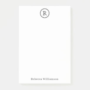 Eenvoudige Klassieke Moderne Rustieke Krans Monogr Post-it® Notes