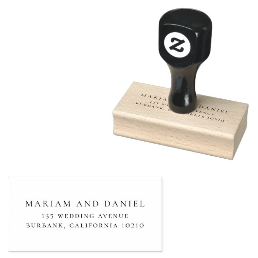 Eenvoudige Klassieke Script Namen Trouw Retouradre Rubberstempel (Gestempeld)