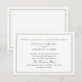 Eenvoudige klassieke typografische huwelijksuitnod kaart (Voorkant / Achterkant)
