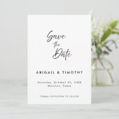 Eenvoudige klassieke zwart en wit | Trouwen Save The Date (Staand voorkant)