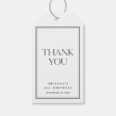 Eenvoudige klassieke zwart & wit dank u cadeaulabel (Voorkant)