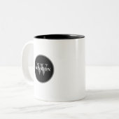 Eenvoudige Klassieke Zwart Wit Grijs Custom Monogr Tweekleurige Koffiemok (Voorkant links)