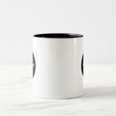Eenvoudige Klassieke Zwart Wit Grijs Custom Monogr Tweekleurige Koffiemok (Center)