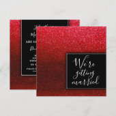 Eenvoudige klassy Modern Glitter Wedding Elegant B Kaart (Voorkant / Achterkant)