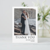 Eenvoudige kleine foto bruiloft bedankkaart (Staand voorkant)