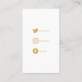 Eenvoudige kleine gouden geometrische oorbel displ visitekaartje (Achterkant)