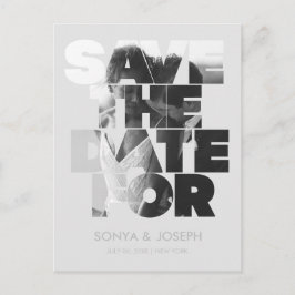 Eenvoudige kleur Elegante tekst en foto Opslaan De Briefkaart