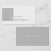 EENVOUDIGE KLEUR modern minimal bord zilvergrijs Visitekaartje (Voorkant / Achterkant)