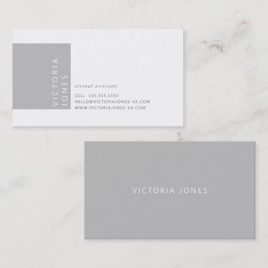 EENVOUDIGE KLEUR modern minimal bord zilvergrijs Visitekaartje (Voorkant / Achterkant)