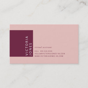 EENVOUDIGE KLEUR moderne minimale koraal roze prui Visitekaartje