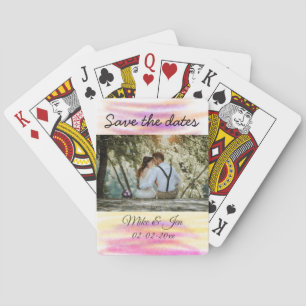 eenvoudige kleurrijke aangepaste save the date fot pokerkaarten