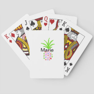 Eenvoudige kleurrijke ananas voeg naam toe minimal pokerkaarten
