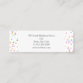 Eenvoudige kleurrijke Confetti Mini Visitekaartje (Achterkant)