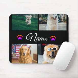 Eenvoudige kleurrijke dieren voeg naam foto collag muismat